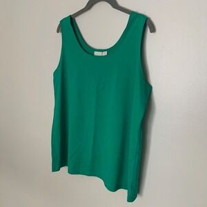 Chico's NWT Size 3 Vivid Green Tank Top Microfiber Contemporary Layering Shell